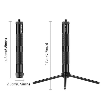 PULUZ PU906 Mini Outdoor Camping Folding Aluminum Alloy Tripod Sports Camera Phone Live Streaming Bracket