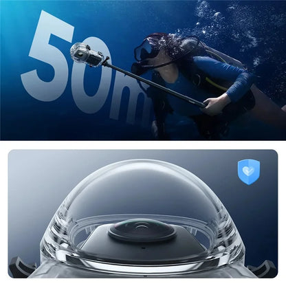 For Insta360 X3 PC+Optical Glass Housing Case Camera Underwater Diving Cover