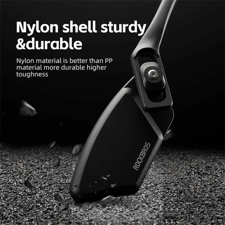 ROCKBROS 1Pc Bicycle Mirror Handlebar Rear View Stainless Steel Reflector 360 Degree Rotation Mirror