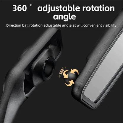 ROCKBROS 1Pc Bicycle Mirror Handlebar Rear View Stainless Steel Reflector 360 Degree Rotation Mirror
