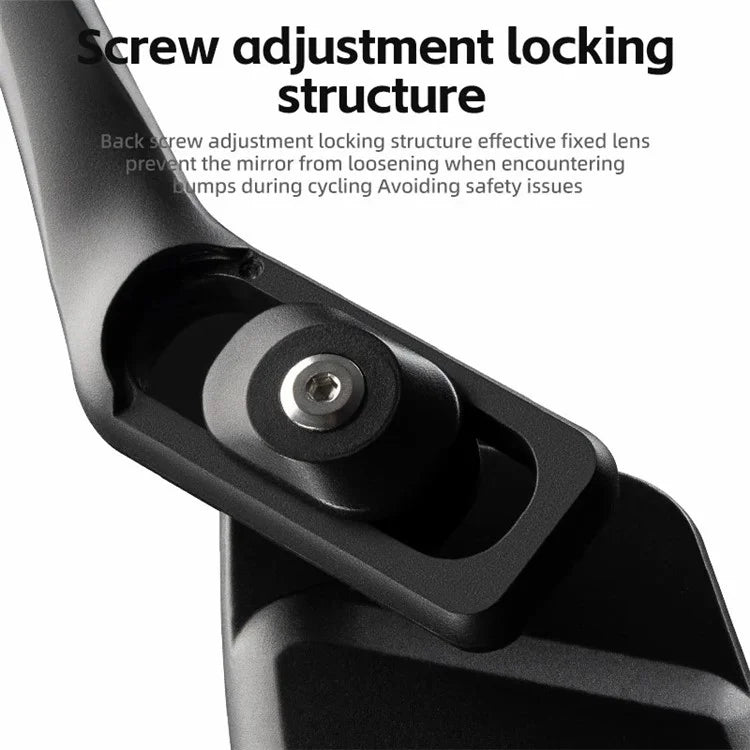 ROCKBROS 1Pc Bicycle Mirror Handlebar Rear View Stainless Steel Reflector 360 Degree Rotation Mirror