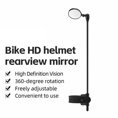ROCKBROS Bicycle Helmet Rearview Mirror Motorcycle 360 Degree Rotatable Extendable Riding Safety Mirror