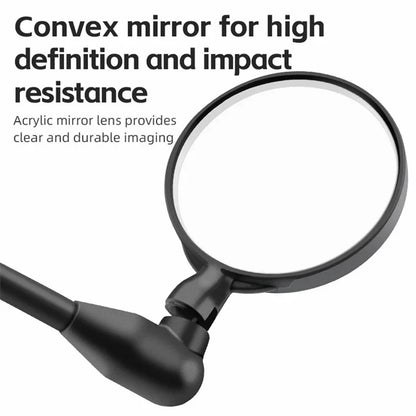 ROCKBROS Bicycle Helmet Rearview Mirror Motorcycle 360 Degree Rotatable Extendable Riding Safety Mirror