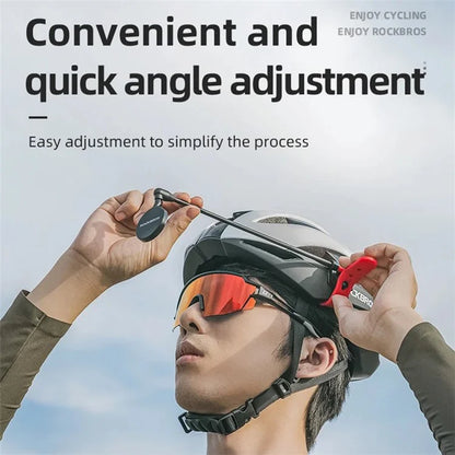 ROCKBROS Bicycle Helmet Rearview Mirror Motorcycle 360 Degree Rotatable Extendable Riding Safety Mirror
