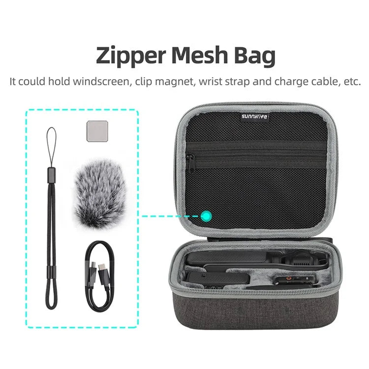 SUNNYLIFE OP3-B718 Carrying Case for DJI Osmo Pocket 3 Action Camera Storage Bag Accessories Box