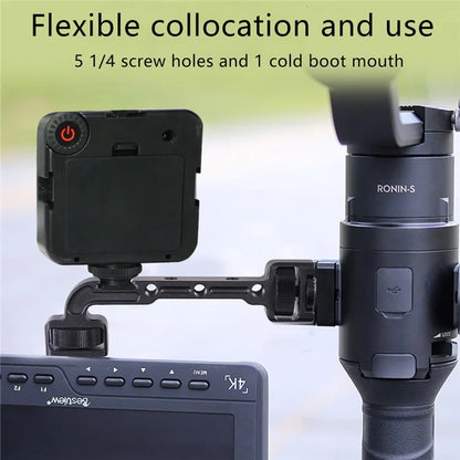 Metal Monitor Mount Holder Expansion Arm Bracket Adapter with 1 / 4 Screw, Cold Shoe