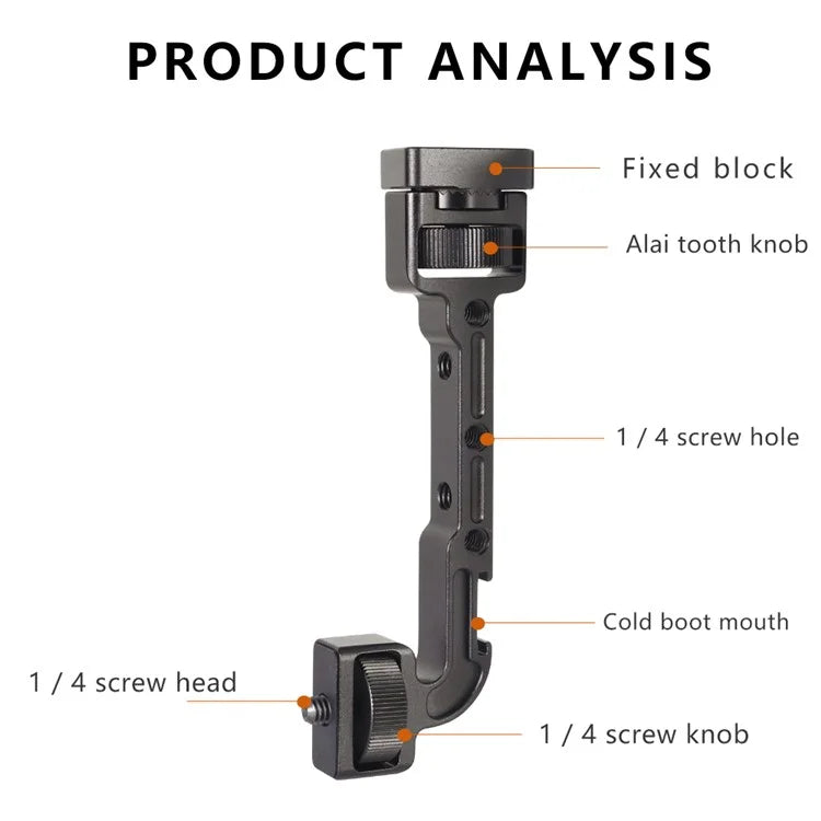 Metal Monitor Mount Holder Expansion Arm Bracket Adapter with 1 / 4 Screw, Cold Shoe