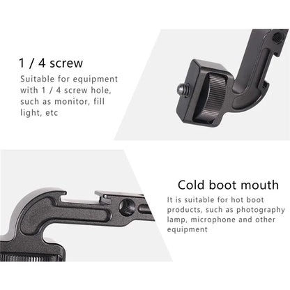 Metal Monitor Mount Holder Expansion Arm Bracket Adapter with 1 / 4 Screw, Cold Shoe