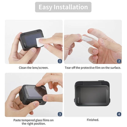SUNNYLIFE 2 Sets For Insta360 Ace Pro Camera Screen Protectors HD Clear Tempered Glass Films Kits