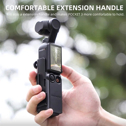 SUNNYLIFE OP3-BK743 Multifunction Expansion Handle for DJI Osmo Pocket 3 Mount Adapter with Cold Shoe