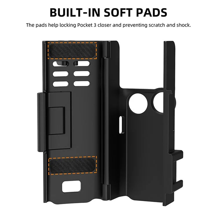 SUNNYLIFE OP3-BK743 Multifunction Expansion Handle for DJI Osmo Pocket 3 Mount Adapter with Cold Shoe