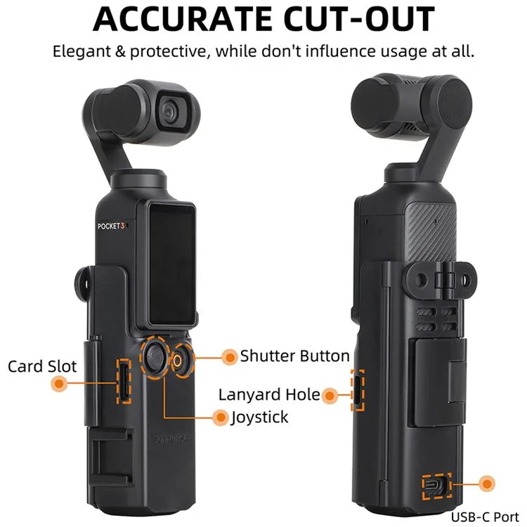 SUNNYLIFE OP3-BK743 Multifunction Expansion Handle for DJI Osmo Pocket 3 Mount Adapter with Cold Shoe