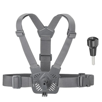 SUNNYLIFE XD742 For DJI Osmo Pocket 3 / GoPro 12 Chest Strap Belt 360 Degree Rotating Sports Camera Harness Mount