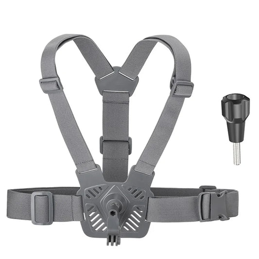 SUNNYLIFE XD742 For DJI Osmo Pocket 3 / GoPro 12 Chest Strap Belt 360 Degree Rotating Sports Camera Harness Mount