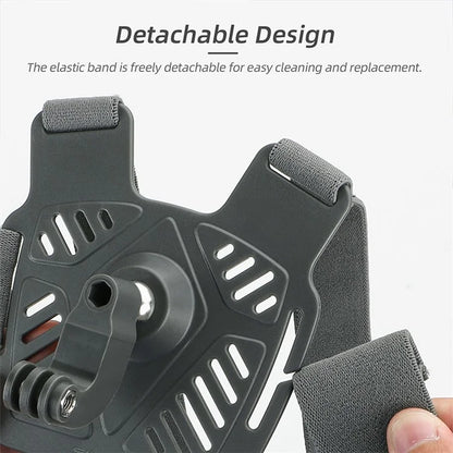 SUNNYLIFE XD742 For DJI Osmo Pocket 3 / GoPro 12 Chest Strap Belt 360 Degree Rotating Sports Camera Harness Mount