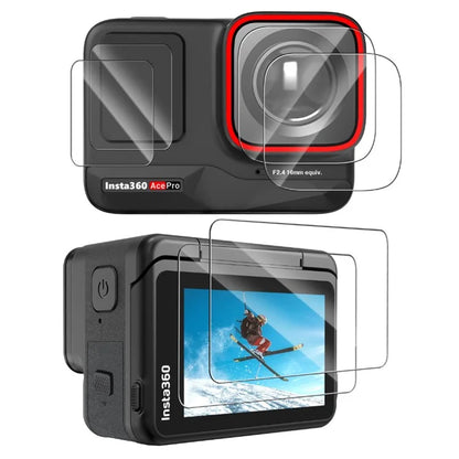 SUNNYLIFE 2 Sets For Insta360 Ace High Sensitive Camera Screen Films Oil-proof Tempered Glass Protectors