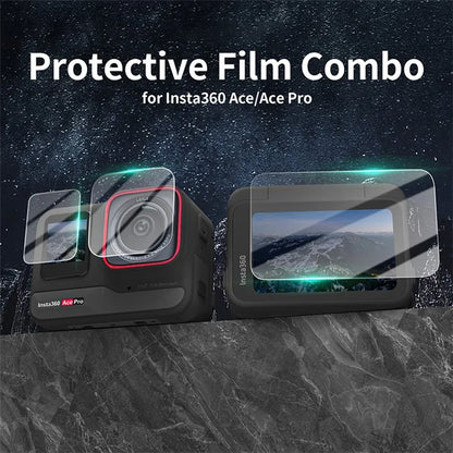 SUNNYLIFE 2 Sets For Insta360 Ace High Sensitive Camera Screen Films Oil-proof Tempered Glass Protectors
