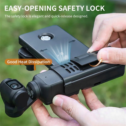 SUNNYLIFE OP3-AD744 For DJI Osmo Pocket 3 Expanded Cell Phone Holder with Storage Case, Action Camera Extension Handle with 1 / 4 Screw