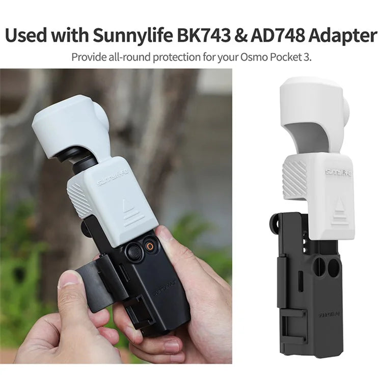 SUNNYLIFE OP3-BHT746 For DJI Osmo Pocket 3 Silicone Case Protector PTZ Camera Screen Lens Protective Cover
