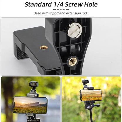 SUNNYLIFE OP3-ZJ747 For DJI Osmo Pocket 3 Front Phone Holder Clip Handheld Shooting Expansion Adapter Accessory