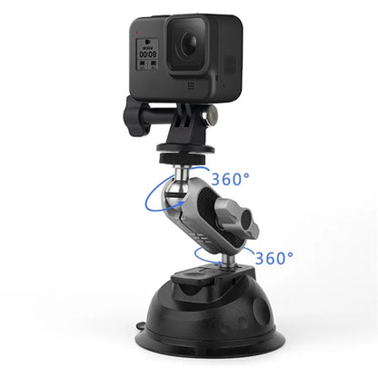 JUNNX JX-GP-07-A For GoPro Series, Insta360 Go3 Suction Cup Holder Action Camera Car Mount Stand