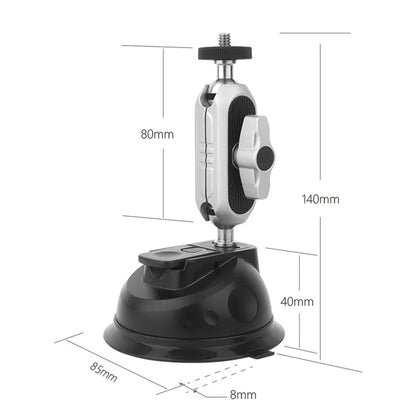 JUNNX JX-GP-07-A For GoPro Series, Insta360 Go3 Suction Cup Holder Action Camera Car Mount Stand