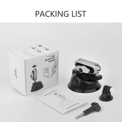 JUNNX JX-GP-07-A For GoPro Series, Insta360 Go3 Suction Cup Holder Action Camera Car Mount Stand