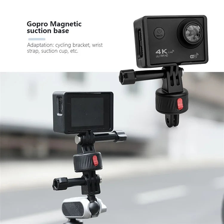 JUNNX JX-GP-09-C Tripod Mount Accessories Magnetic Quick Release Adapter for Bike / Head Strap / Clamp Clip Mount