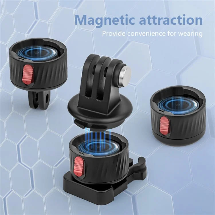 JUNNX JX-GP-09-C Tripod Mount Accessories Magnetic Quick Release Adapter for Bike / Head Strap / Clamp Clip Mount