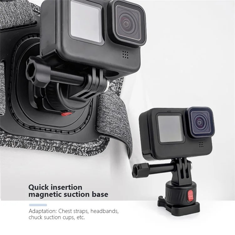 JUNNX JX-GP-09-A Tripod Mount Accessories Magnetic Quick Release Adapter for Bike / Head Strap / Clamp Clip Mount
