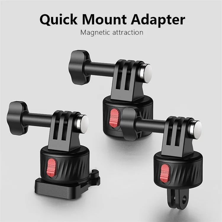 JUNNX JX-GP-09 Magnetic Tripod Mount Set Compatible with GoPro 12 11 10 9 Action Camera Quick Release Mount Adapter