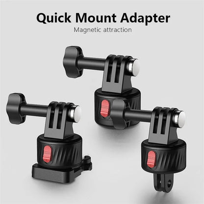 JUNNX JX-GP-09 Magnetic Tripod Mount Set Compatible with GoPro 12 11 10 9 Action Camera Quick Release Mount Adapter
