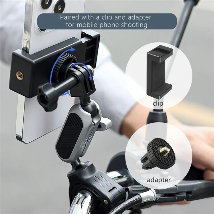 JX-GP-08-A Action Camera Handlebar Mount E-Bike Mountain Bike Camera Mount Clamp for Outdoor Riding Shooting