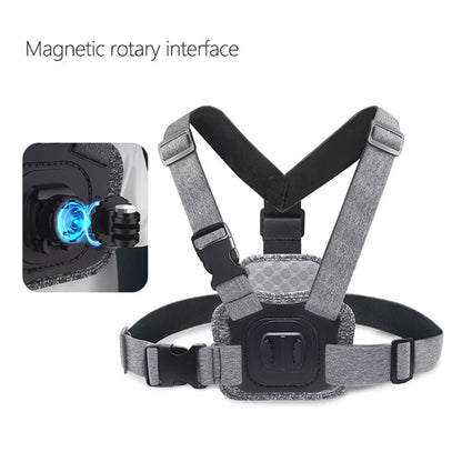 JUNNX JX-PJ-02 Action Camera Magnetic Chest Mount Harness Strap Bracket