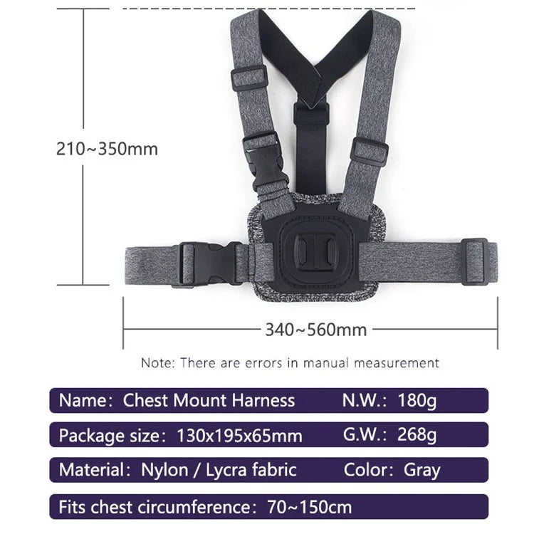 JUNNX JX-PJ-02 Action Camera Magnetic Chest Mount Harness Strap Bracket