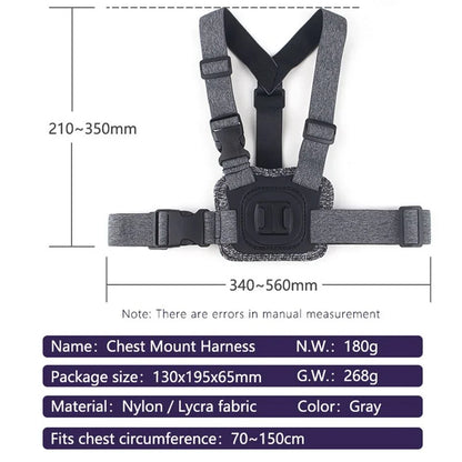 JUNNX JX-PJ-02 Action Camera Magnetic Chest Mount Harness Strap Bracket