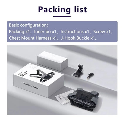 JUNNX JX-PJ-02 Action Camera Magnetic Chest Mount Harness Strap Bracket