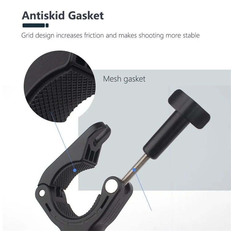 JUNNX JX-GP-05-A Bike Camera Mount with Phone Clip for GoPro Hero 11 / 10, Cell Phones