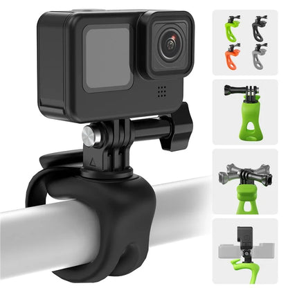 TELESIN TLQ-004 Silicone Strap Mount Flexible Wrap Band for GoPro Action Camera Bike Motorcycle Handlebar Holder