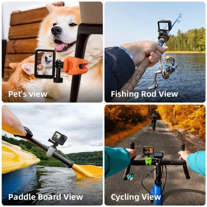 TELESIN TLQ-004 Silicone Strap Mount Flexible Wrap Band for GoPro Action Camera Bike Motorcycle Handlebar Holder