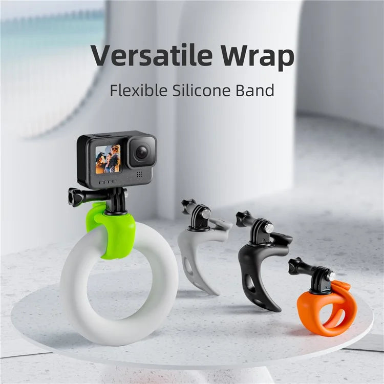 TELESIN TLQ-002 Silicone Strap Mount Flexible Wrap Band for GoPro Action Camera Bike Motorcycle Handlebar Holder