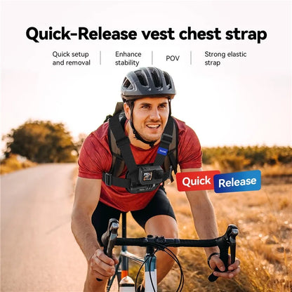 TELESIN S2-CGP-02 Chest Mount Harness for GoPro 12 Quick Release Chest Strap for Action Camera
