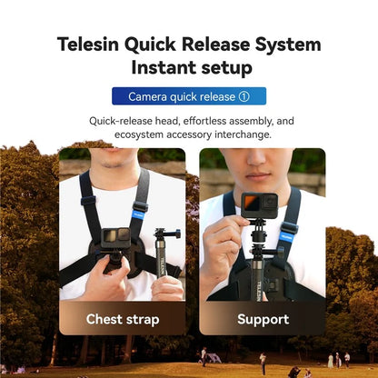 TELESIN S2-CGP-02 Chest Mount Harness for GoPro 12 Quick Release Chest Strap for Action Camera