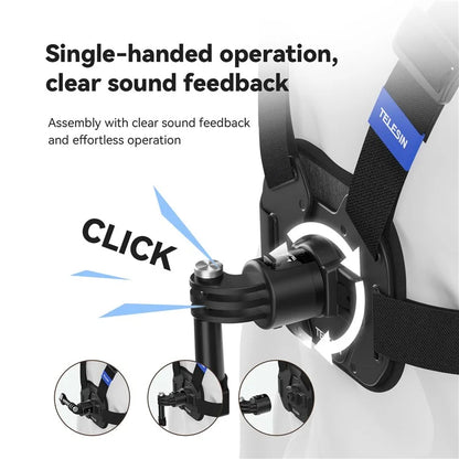 TELESIN S2-CGP-02 Chest Mount Harness for GoPro 12 Quick Release Chest Strap for Action Camera