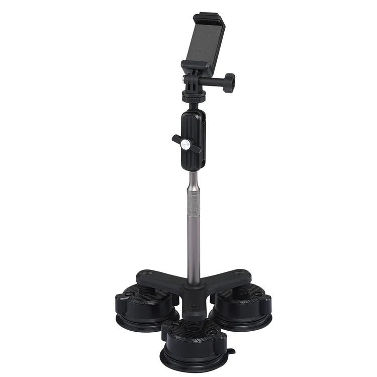 K01-3LP Extension Rod Sucker Mount Camera Bracket Car Shooting Support Stand with Phone Clip