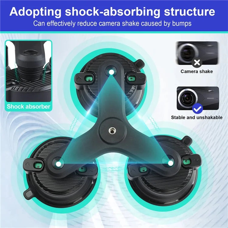 K01-3LP Extension Rod Sucker Mount Camera Bracket Car Shooting Support Stand with Phone Clip