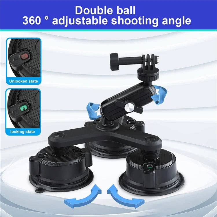 K01-3 Suction Cup Mount Action Camera Shooting Bracket Car Camera Support Stand