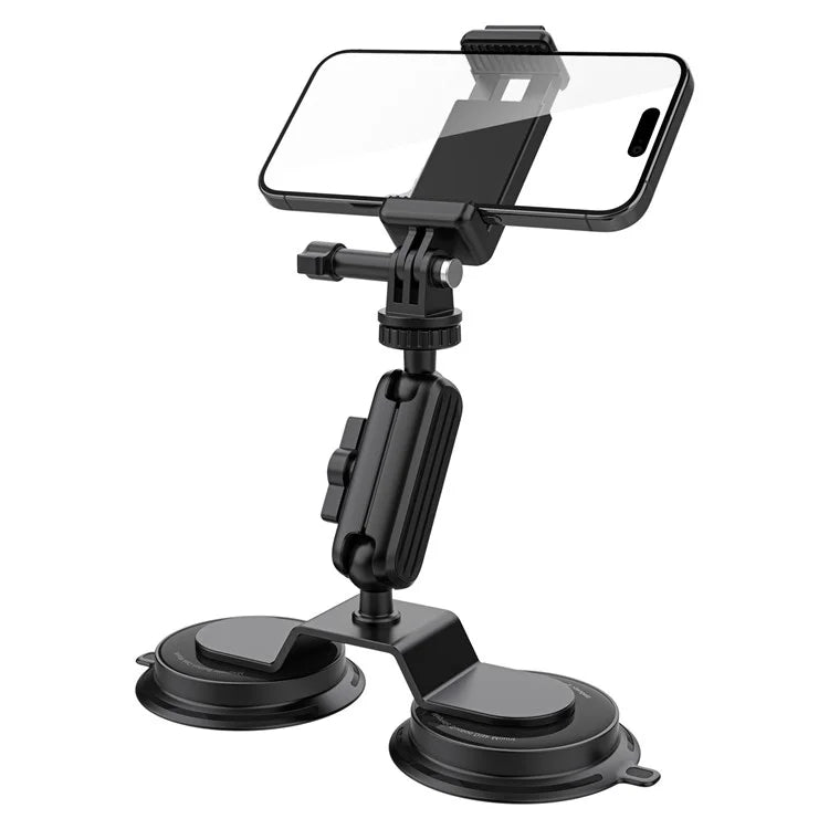 K03-2 For Insta360 / GoPro Action Camera Bracket Magnetic Dual Suction Cup Rotatable Camera Stand
