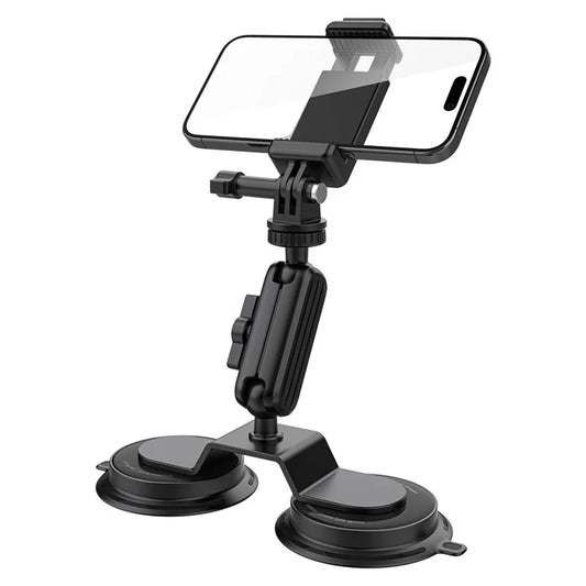 K03-2 For Insta360 / GoPro Action Camera Bracket Magnetic Dual Suction Cup Rotatable Camera Stand