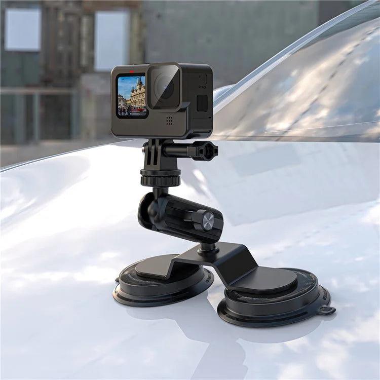 K03-2 For Insta360 / GoPro Action Camera Bracket Magnetic Dual Suction Cup Rotatable Camera Stand